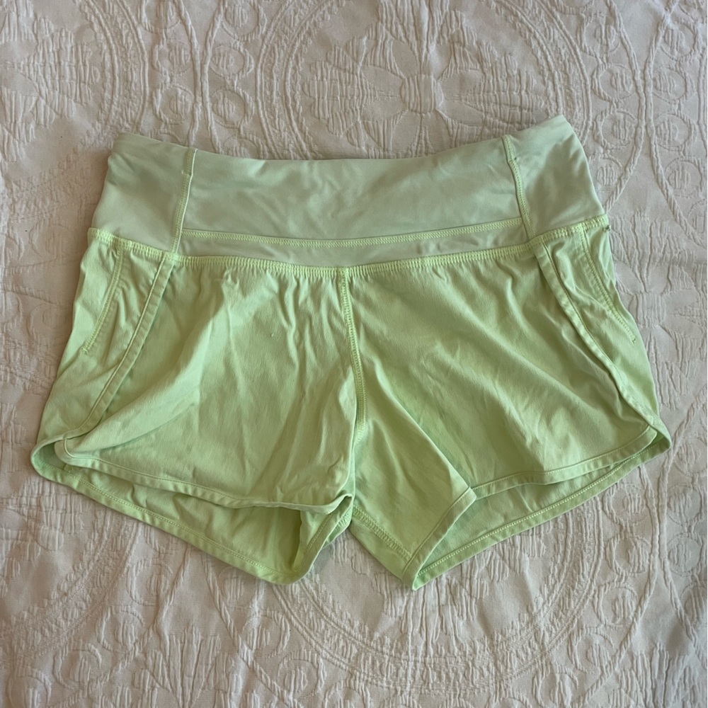 RARE LIGHT GREEN LULU SHORTS!
